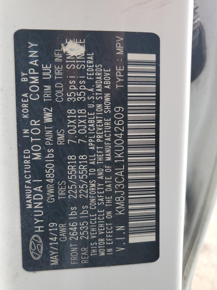 2019 Hyundai Tucson Limited VIN: KM8J3CAL1KU042609 Lot: 68331385