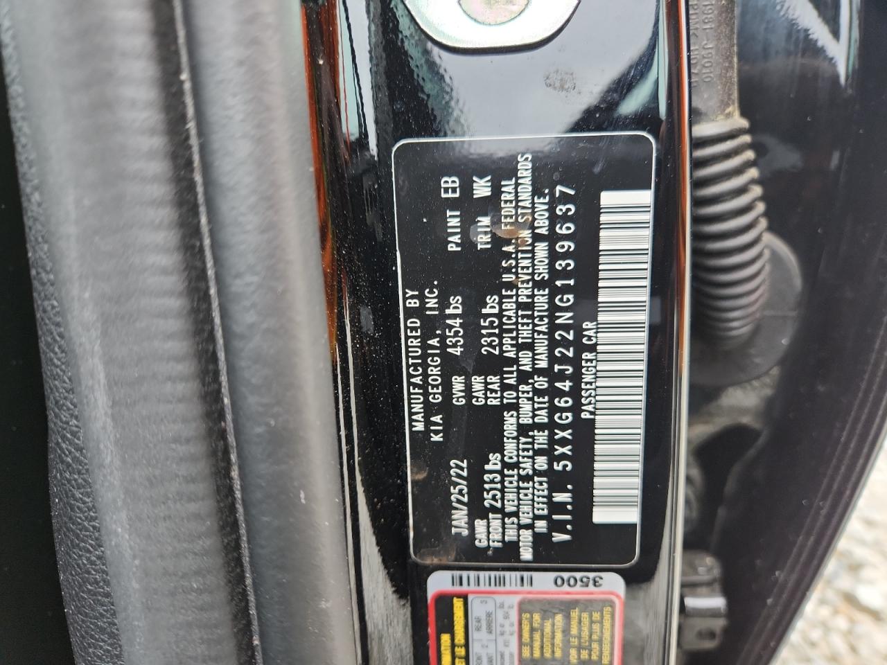 2022 Kia K5 Gt Line VIN: 5XXG64J22NG139637 Lot: 70103375