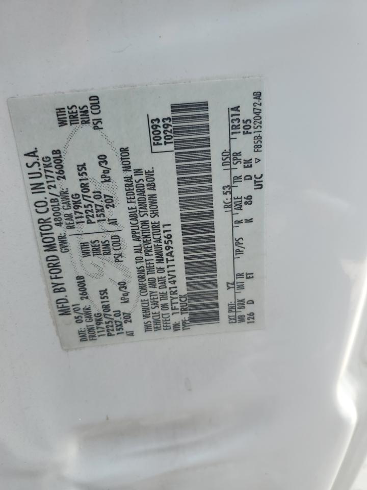 2001 Ford Ranger Super Cab VIN: 1FTYR14V11TA95611 Lot: 67789345