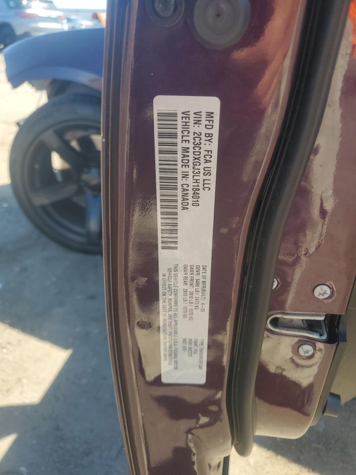 2020 Dodge Charger Scat Pack VIN: 2C3CDXGJ3LH184010 Lot: 70059085