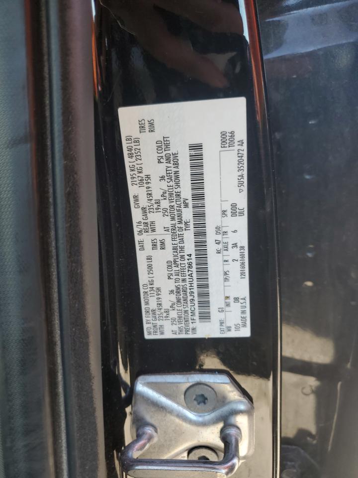 2017 Ford Escape Titanium VIN: 1FMCU9J91HUA78614 Lot: 68865205