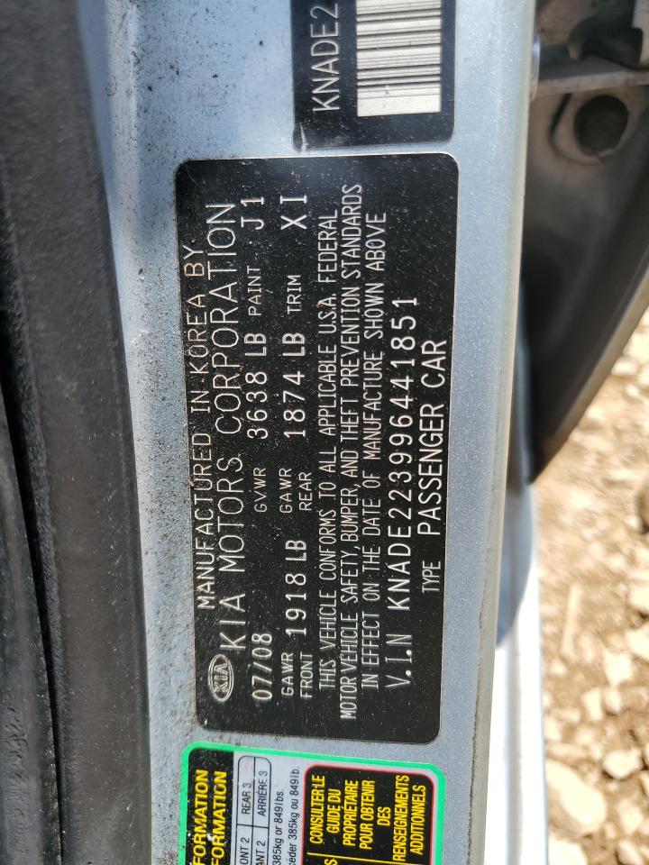 2009 Kia Rio Base VIN: KNADE223996441851 Lot: 67543075