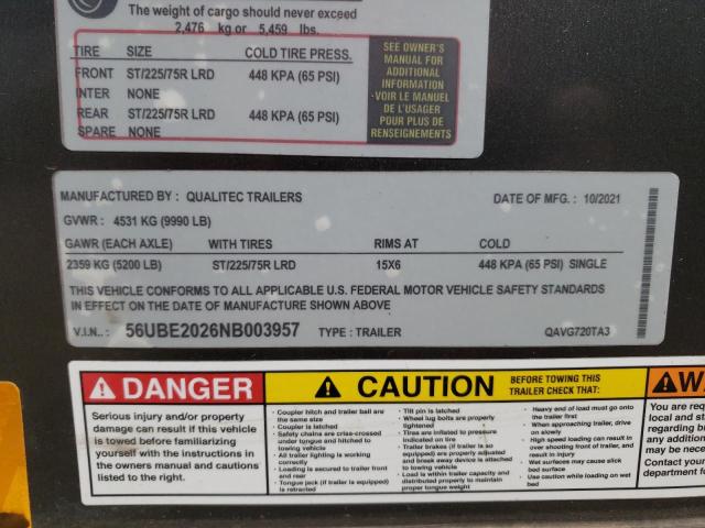 2022 QUALITEC QAVG720TA3 ENCLOSED CARGO TRAILER