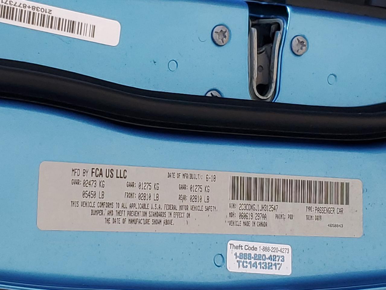 2018 Dodge Charger R/T 392 VIN: 2C3CDXGJ1JH312547 Lot: 67276245