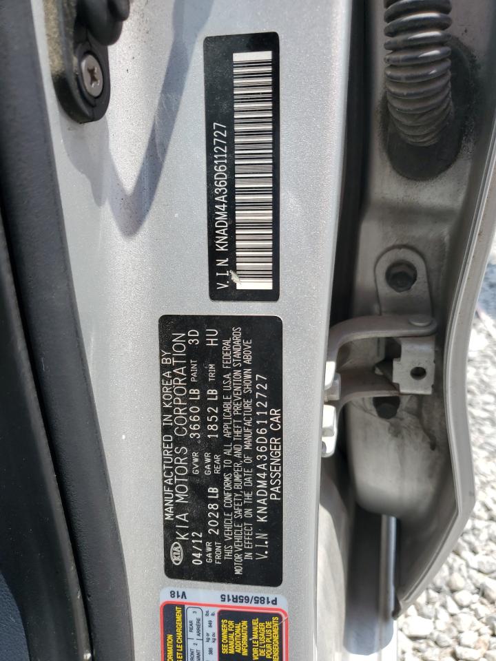 2013 Kia Rio Lx VIN: KNADM4A36D6112727 Lot: 67742505