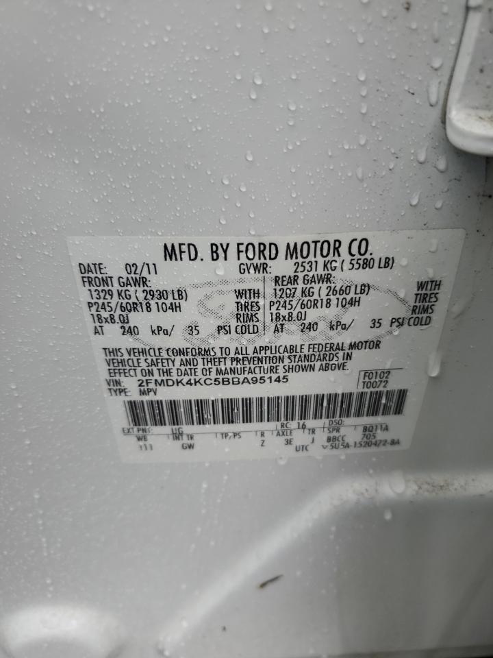 2011 Ford Edge Limited VIN: 2FMDK4KC5BBA95145 Lot: 69210345