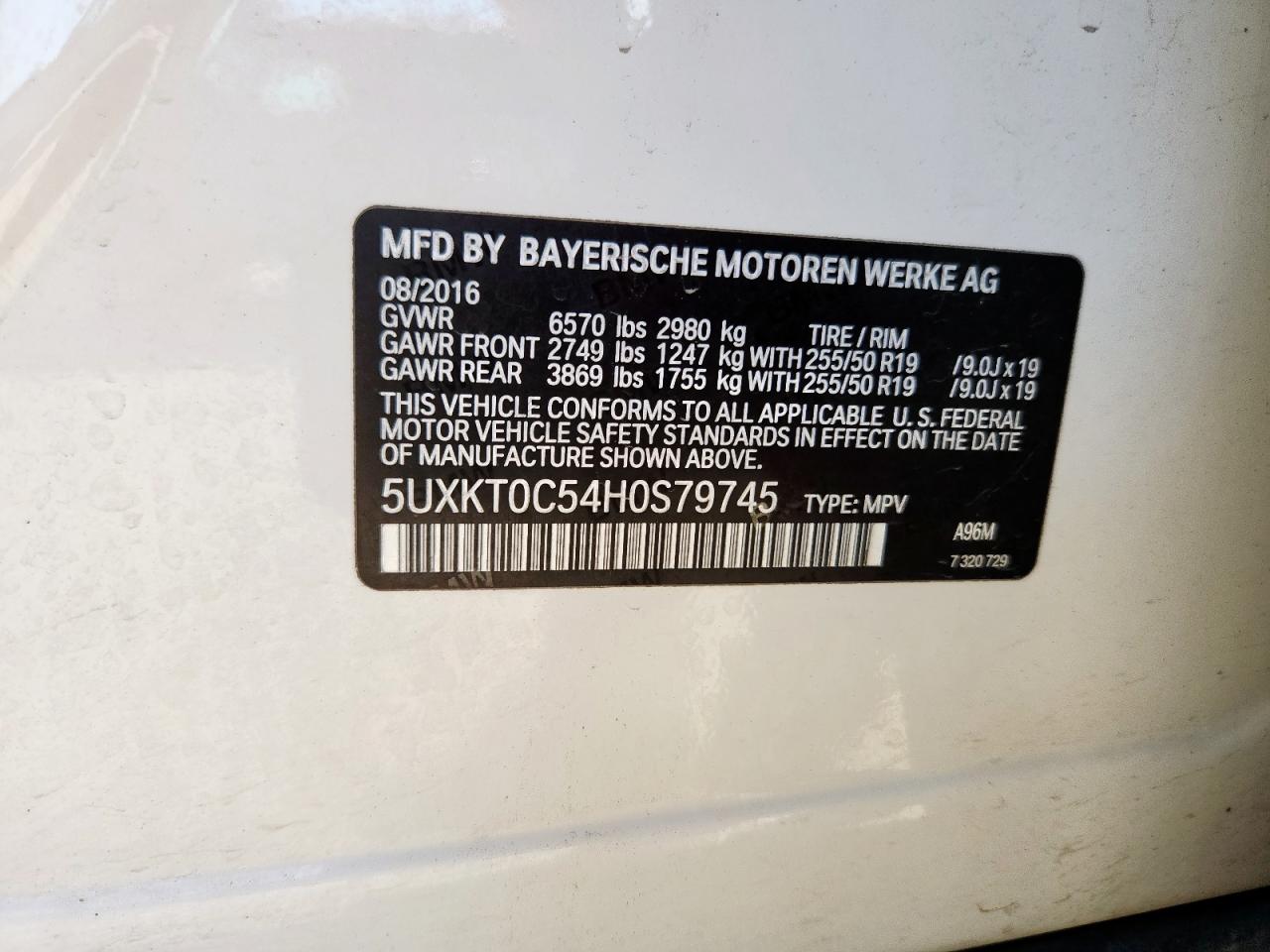 2017 BMW X5 Xdr40E VIN: 5UXKT0C54H0S79745 Lot: 68868645