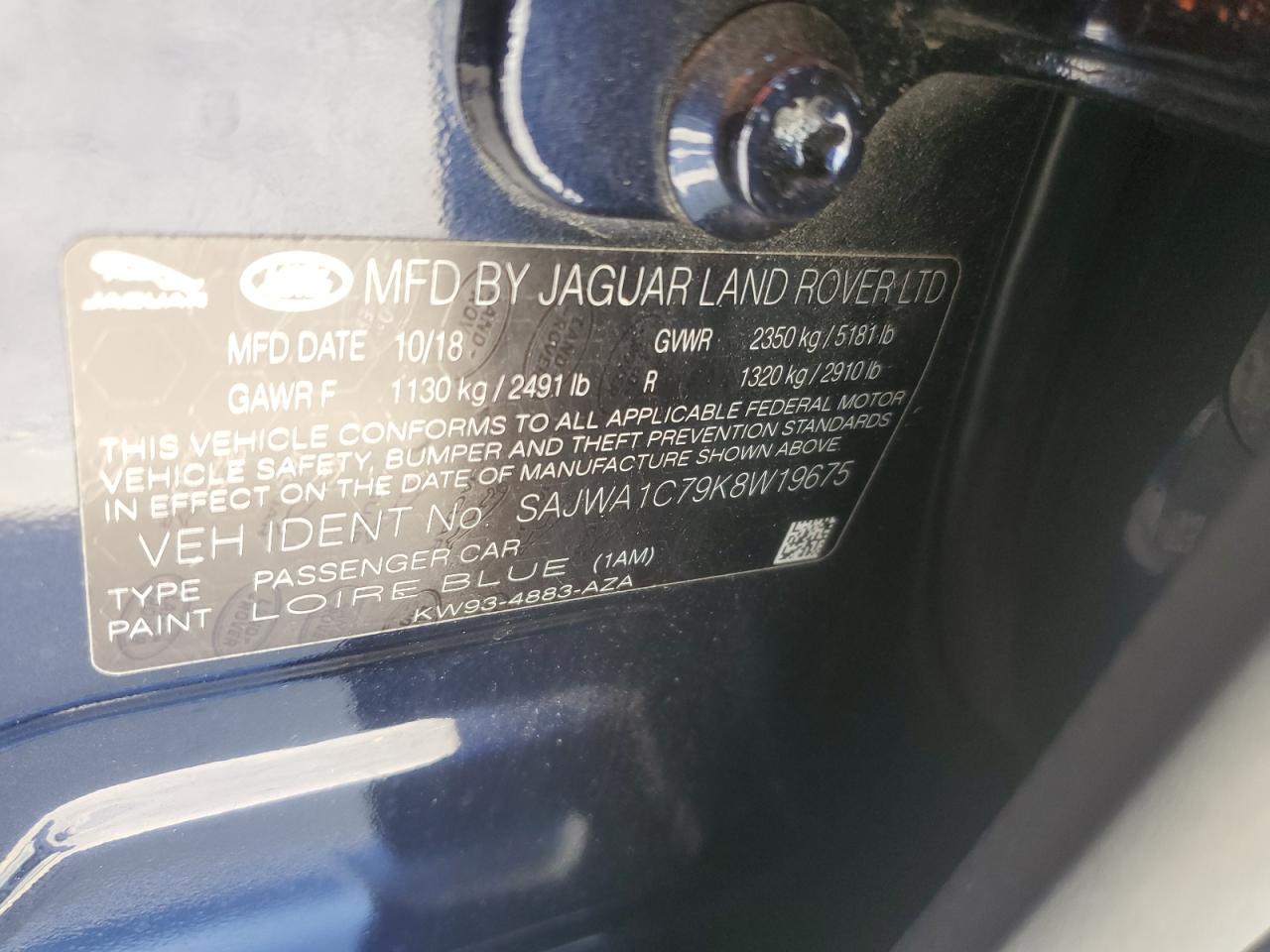 2019 Jaguar Xj R - Sport VIN: SAJWA1C79K8W19675 Lot: 70167705