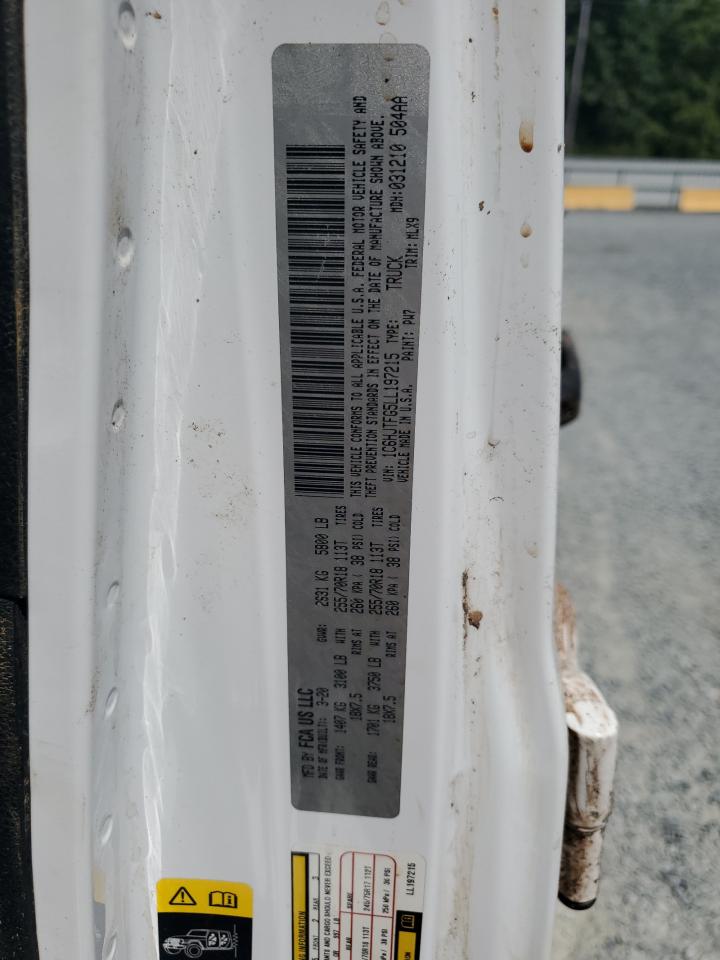 2020 Jeep Gladiator Overland VIN: 1C6HJTFG5LL197215 Lot: 70445325