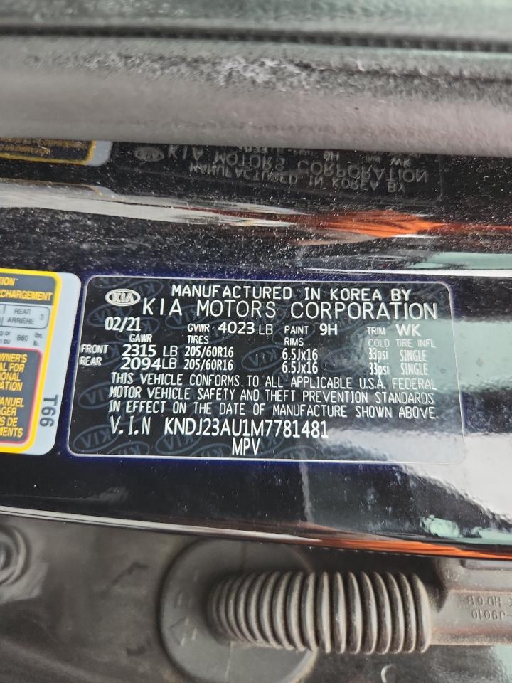 2021 Kia Soul Lx VIN: KNDJ23AU1M7781481 Lot: 70838915