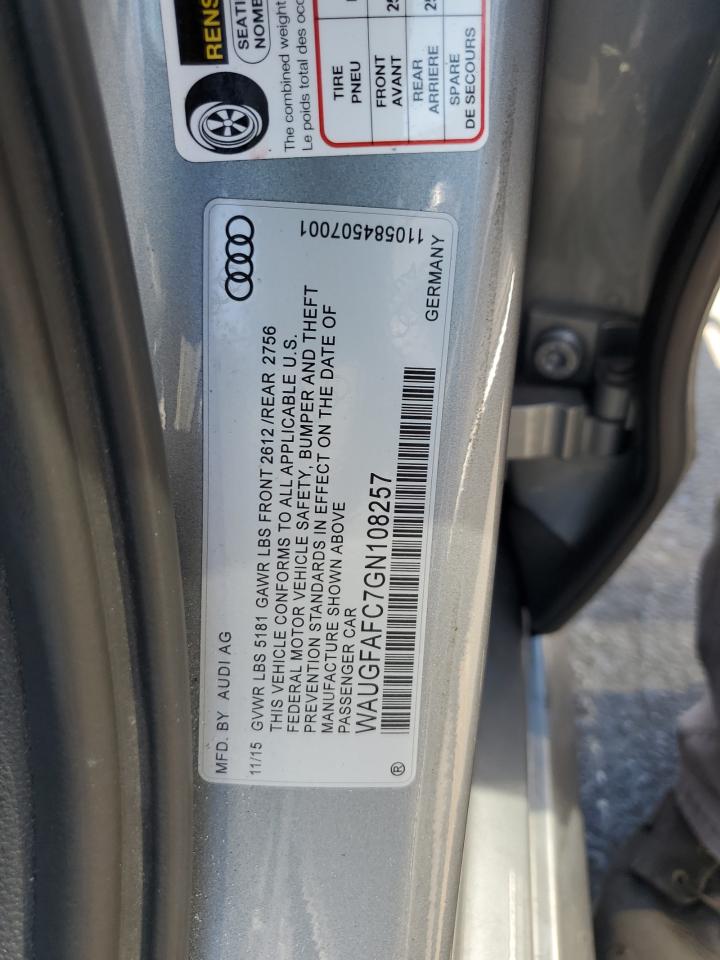 2016 Audi A6 Premium Plus VIN: WAUGFAFC7GN108257 Lot: 67987015