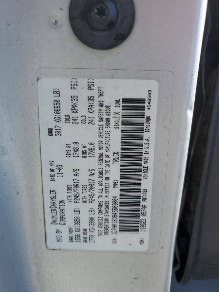 2004 Dodge Ram 1500 St VIN: 1D7HA18D84S600004 Lot: 69136925