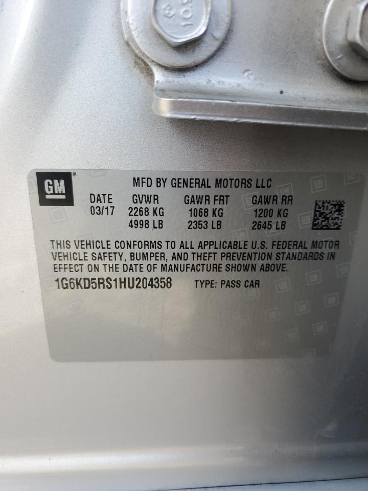 2017 Cadillac Ct6 Luxury VIN: 1G6KD5RS1HU204358 Lot: 68110235