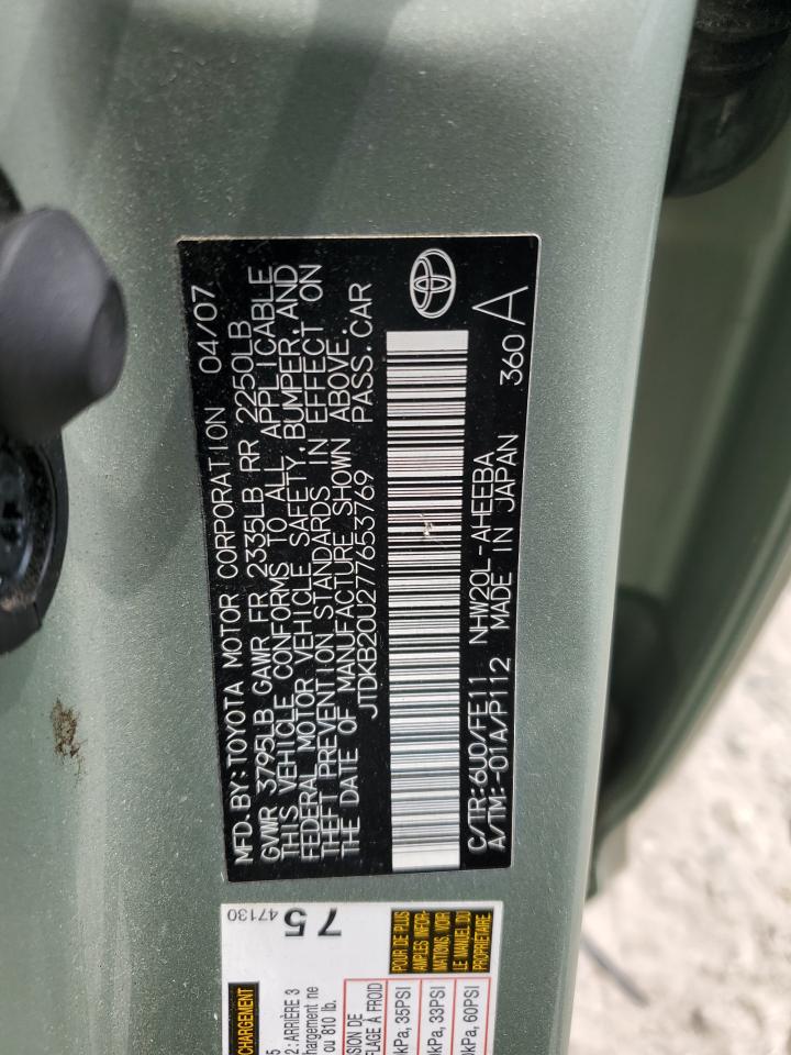 2007 Toyota Prius VIN: JTDKB20U277653769 Lot: 67794975
