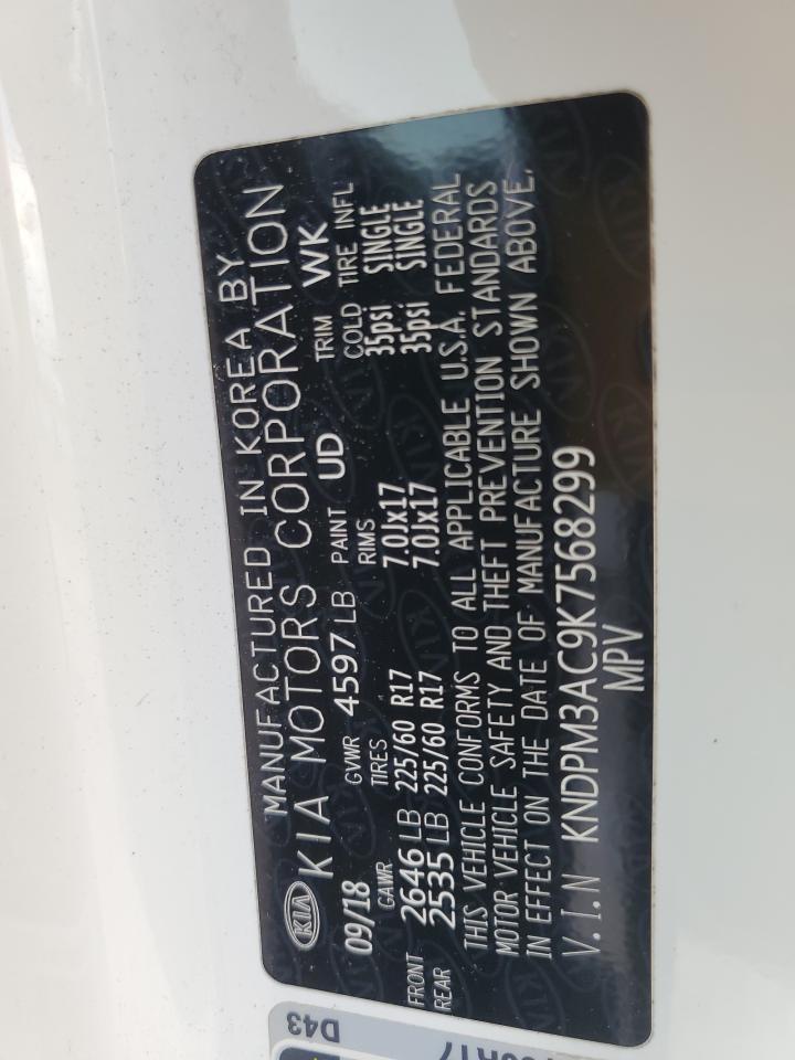 2019 Kia Sportage Lx VIN: KNDPM3AC9K7568299 Lot: 66856265