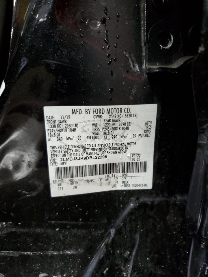 2013 Lincoln Mkx VIN: 2LMDJ8JK9DBL22296 Lot: 70129335