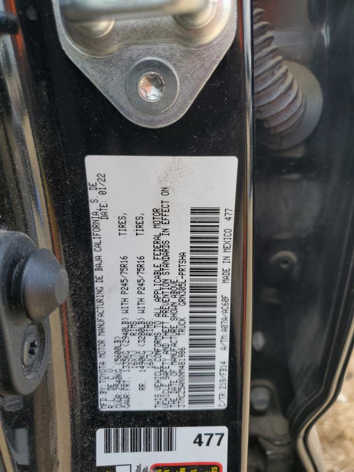 2022 Toyota Tacoma Double Cab VIN: 3TMCZ5ANXNM481986 Lot: 68493635