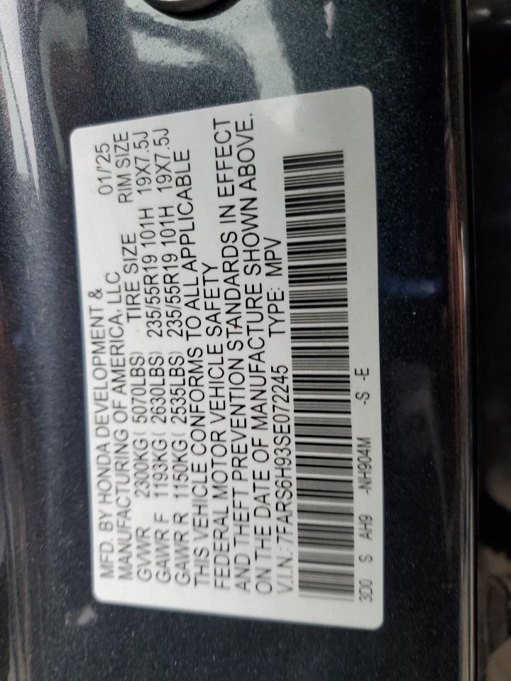2025 Honda Cr-V Sport Touring VIN: 7FARS6H93SE072245 Lot: 69047535