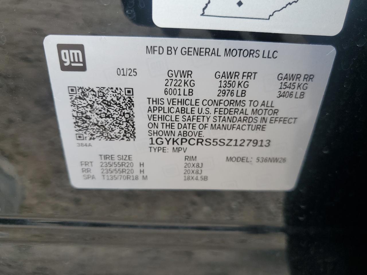 2025 Cadillac Xt6 Premium Luxury VIN: 1GYKPCRS5SZ127913 Lot: 68440585