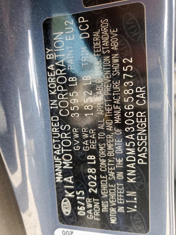 2016 Kia Rio Lx VIN: KNADM5A30G6583752 Lot: 68694665