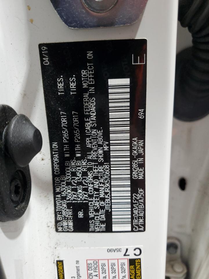 2019 Toyota 4Runner Sr5/Sr5 Premium VIN: JTEBU5JR3K5706081 Lot: 70425315