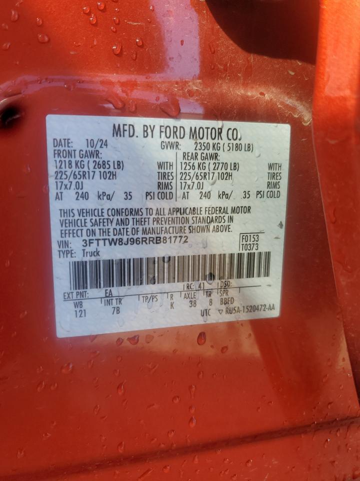 2024 Ford Maverick Xlt VIN: 3FTTW8J96RRB81772 Lot: 69849305