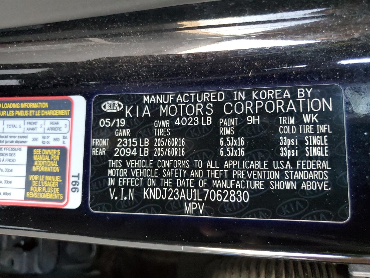2020 Kia Soul Lx VIN: KNDJ23AU1L7062830 Lot: 69736585