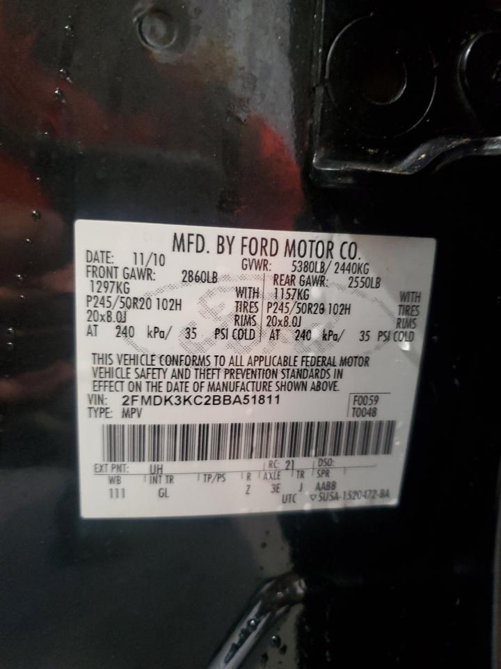 2011 Ford Edge Limited VIN: 2FMDK3KC2BBA51811 Lot: 70880405