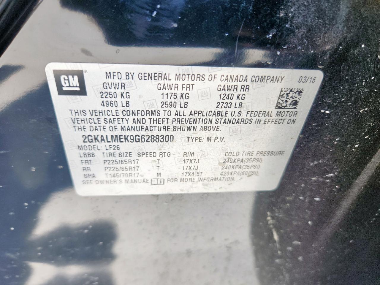 2016 GMC Terrain Sle VIN: 2GKALMEK9G6288300 Lot: 68543595