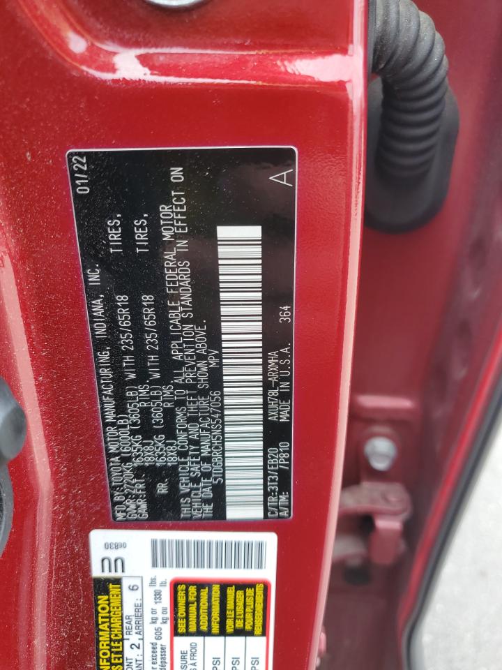 2022 Toyota Highlander Hybrid Xle VIN: 5TDGBRCH5NS547056 Lot: 69383585