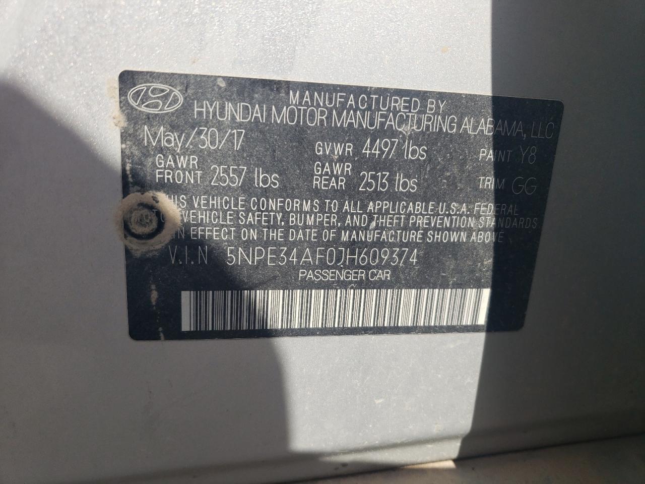 2018 Hyundai Sonata Sport VIN: 5NPE34AF0JH609374 Lot: 69697265