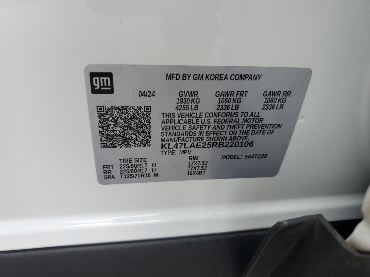 2024 Buick Envista Preferred VIN: KL47LAE25RB220106 Lot: 70122575