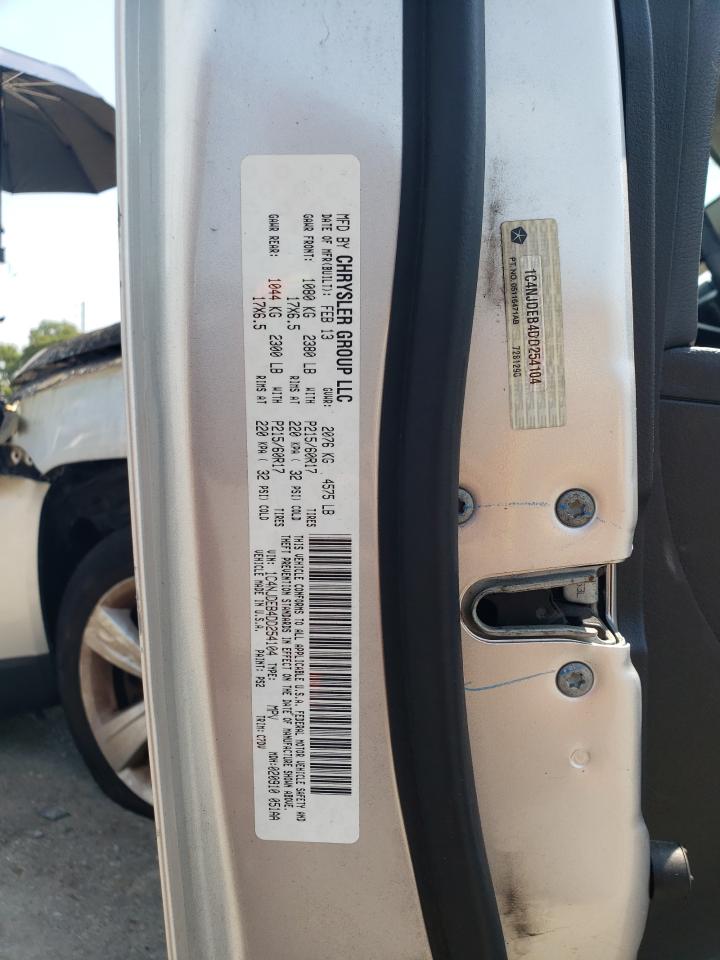 2013 Jeep Compass Latitude VIN: 1C4NJDEB4DD254104 Lot: 68919295