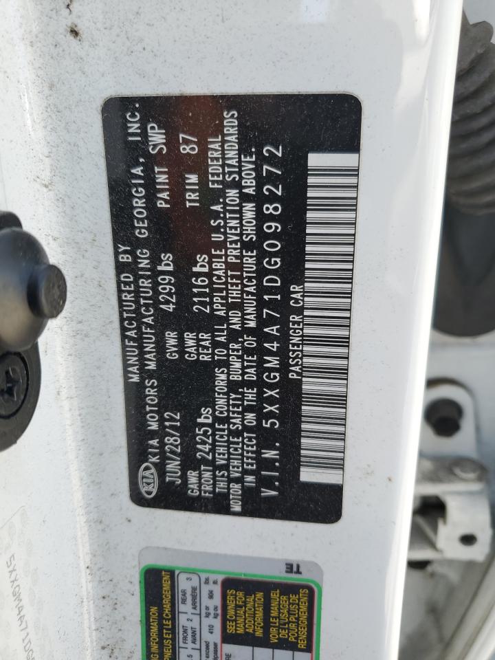 2013 Kia Optima Lx VIN: 5XXGM4A71DG098272 Lot: 69246805