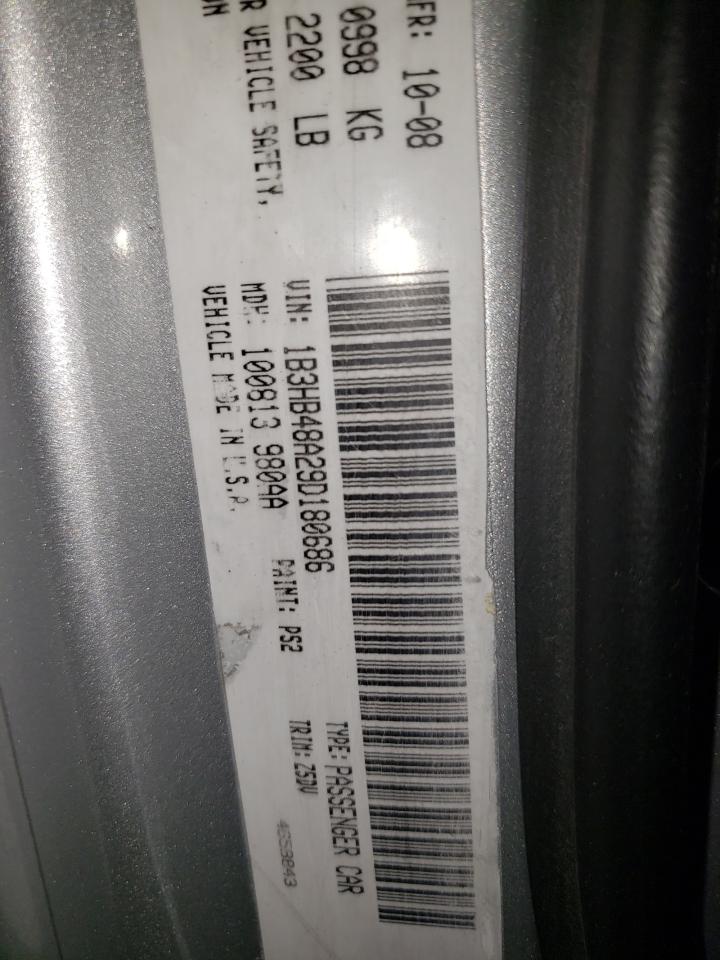 2009 Dodge Caliber Sxt VIN: 1B3HB48A29D180686 Lot: 71296995