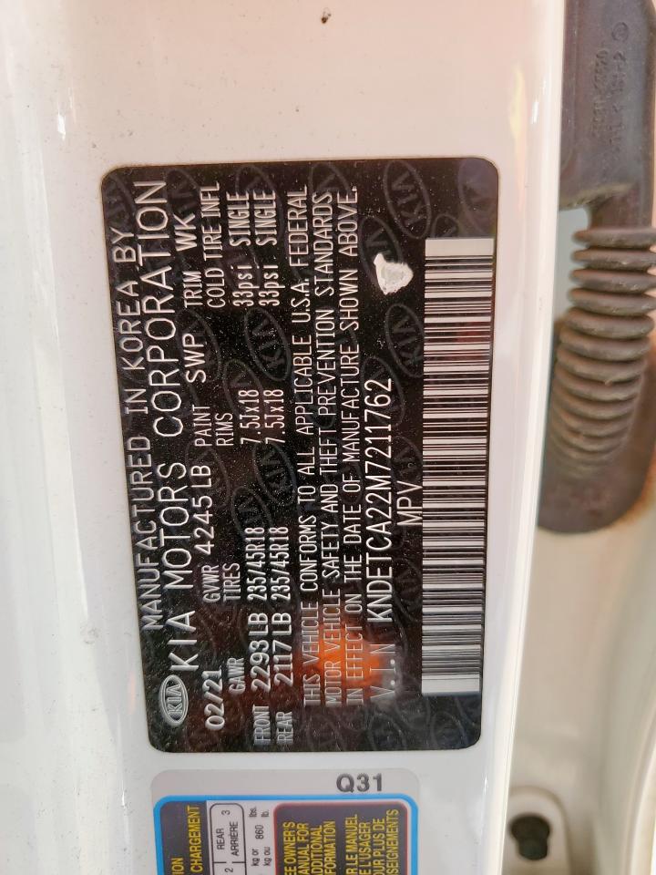 2021 Kia Seltos Sx VIN: KNDETCA22M7211762 Lot: 71173395