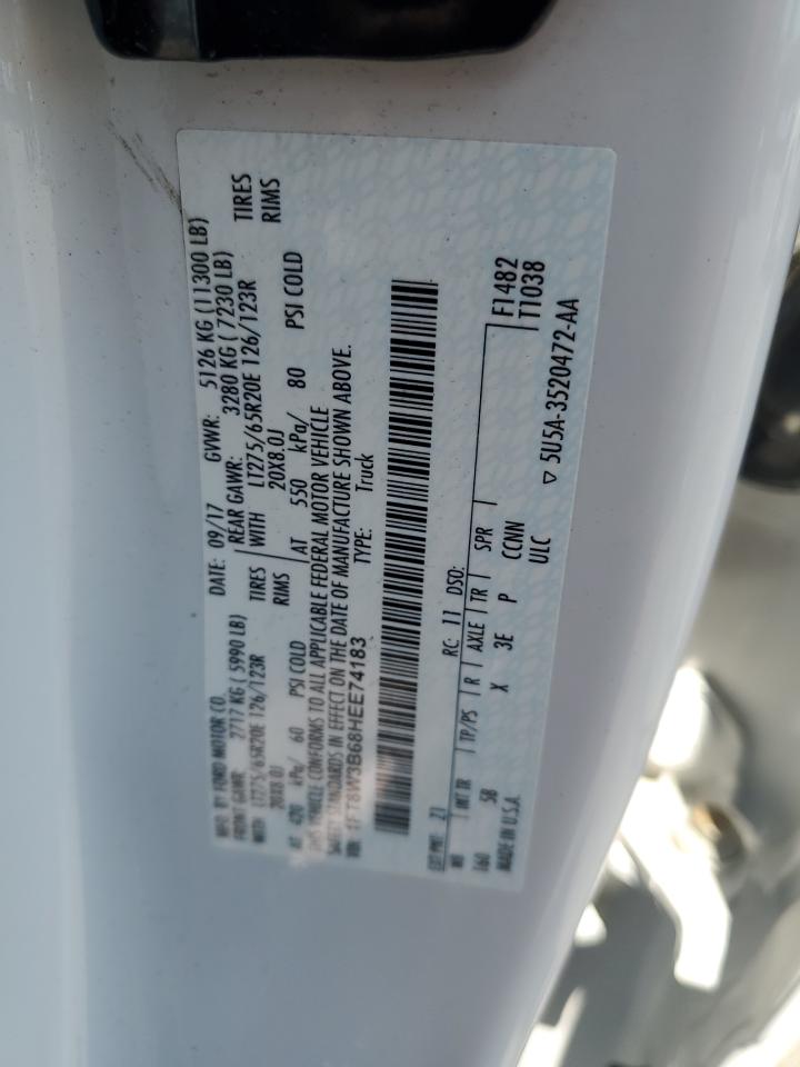 2017 Ford F350 Super Duty VIN: 1FT8W3B68HEE74183 Lot: 67211945