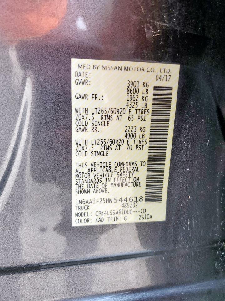 2017 Nissan Titan Xd Sl VIN: 1N6AA1F25HN544618 Lot: 69580255
