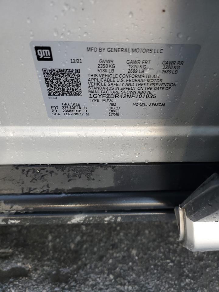 2022 Cadillac Xt4 Premium Luxury VIN: 1GYFZDR42NF101035 Lot: 69862635