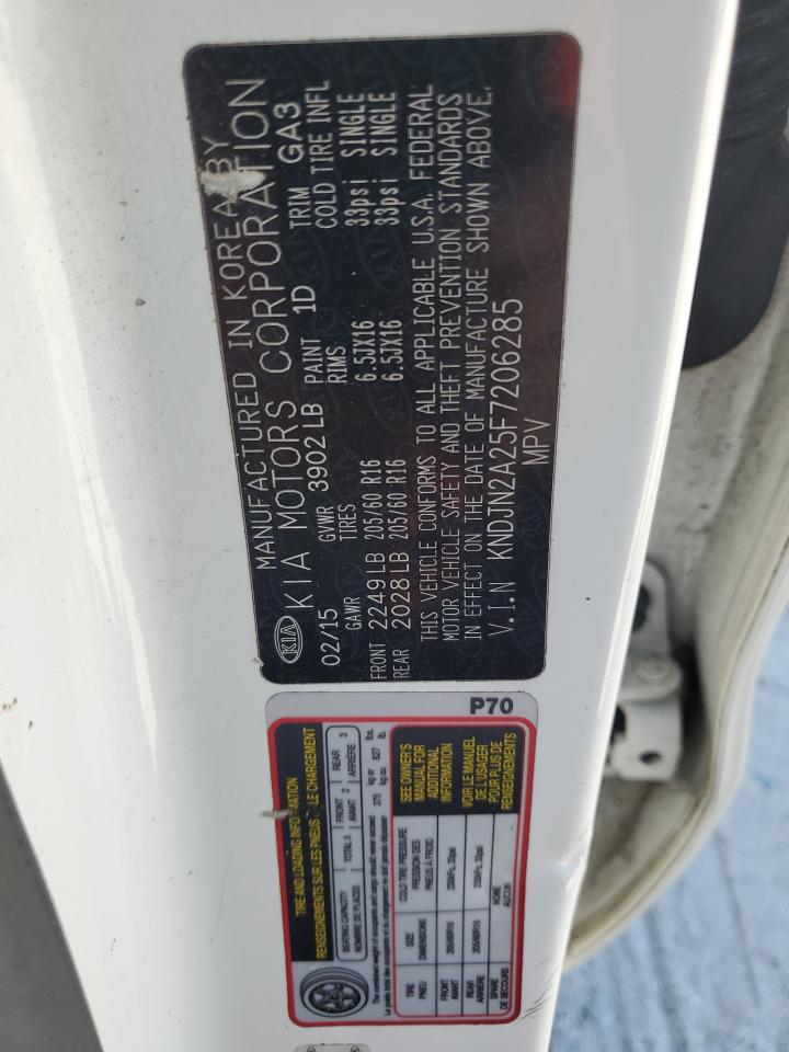 2015 Kia Soul VIN: KNDJN2A25F7206285 Lot: 68429605