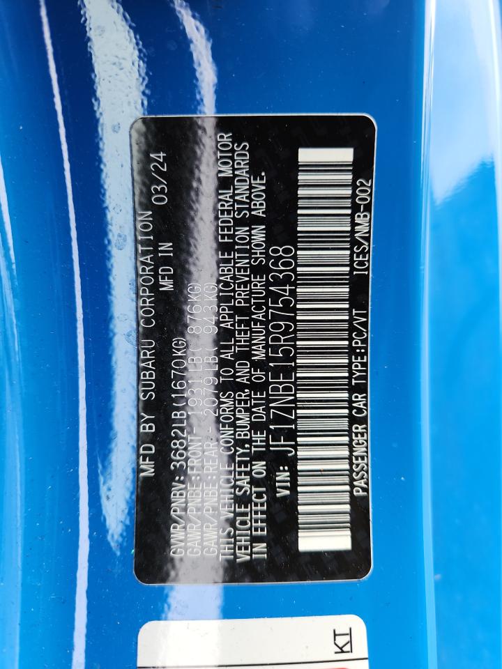 2024 Toyota Gr 86 Premium VIN: JF1ZNBE15R9754368 Lot: 69652565