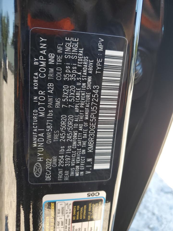 2023 Hyundai Palisade Xrt VIN: KM8R3DGE5PU572543 Lot: 70104205