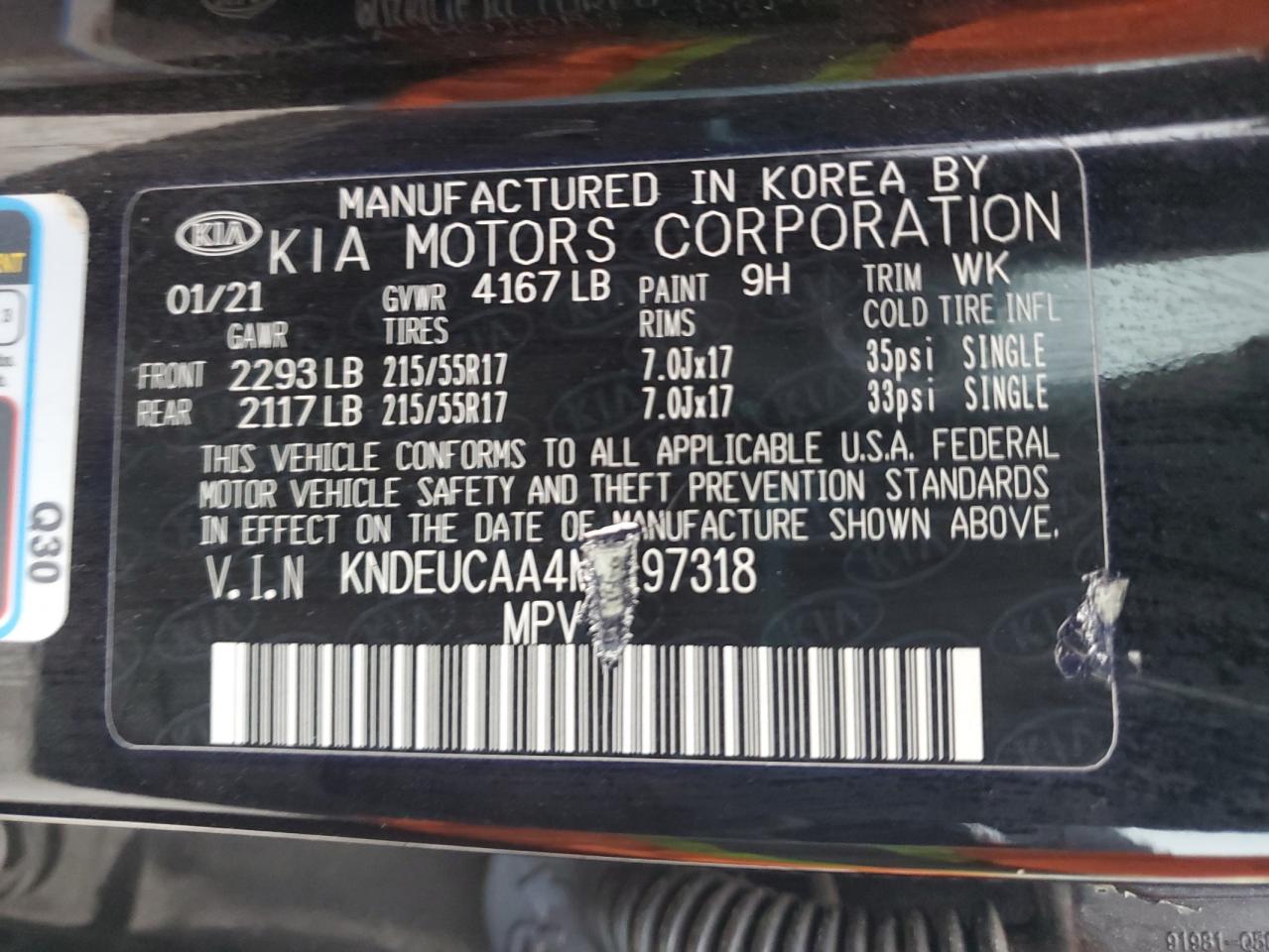 2021 Kia Seltos S VIN: KNDEUCAA4M7197318 Lot: 69741125