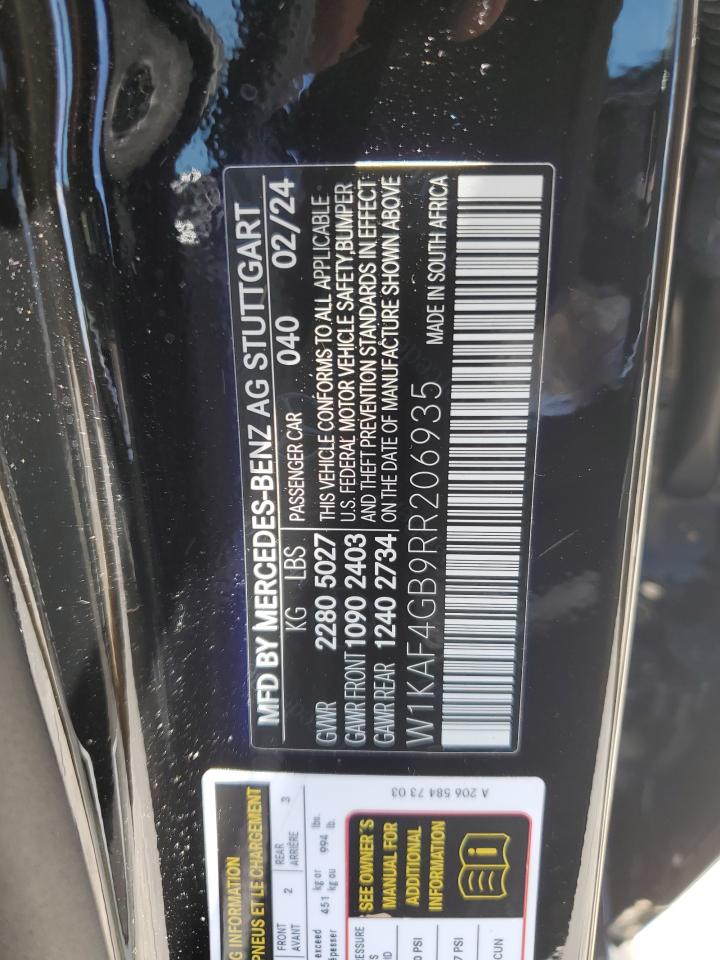 2024 Mercedes-Benz C 300 VIN: W1KAF4GB9RR206935 Lot: 70202635