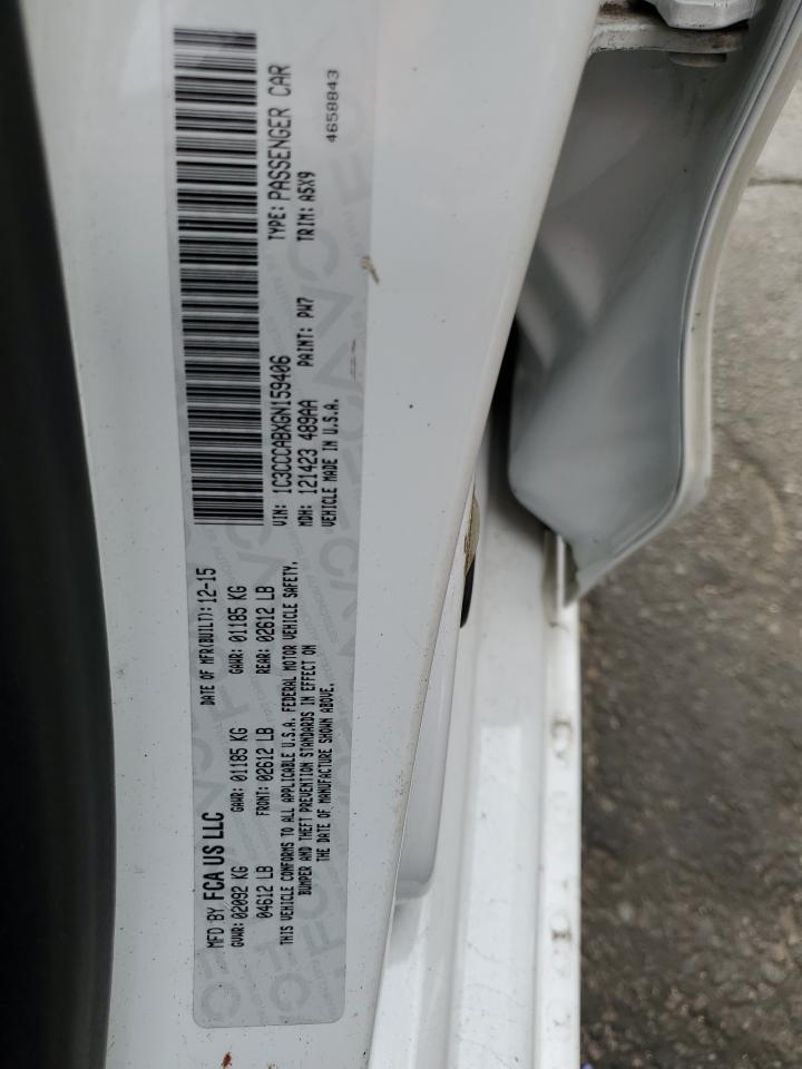 2016 Chrysler 200 Limited VIN: 1C3CCCABXGN159406 Lot: 68306055