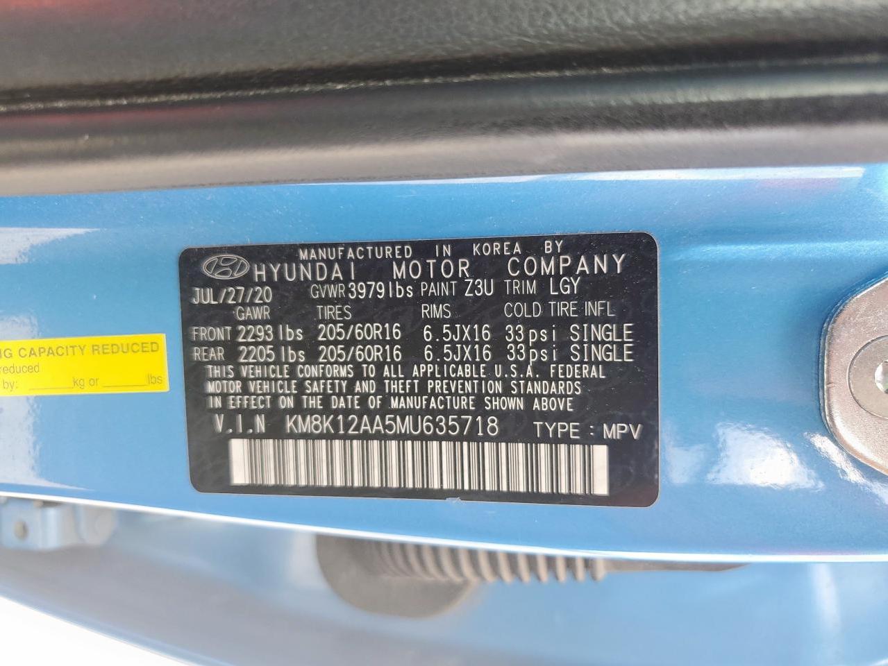 2021 Hyundai Kona Se VIN: KM8K12AA5MU635718 Lot: 67679795