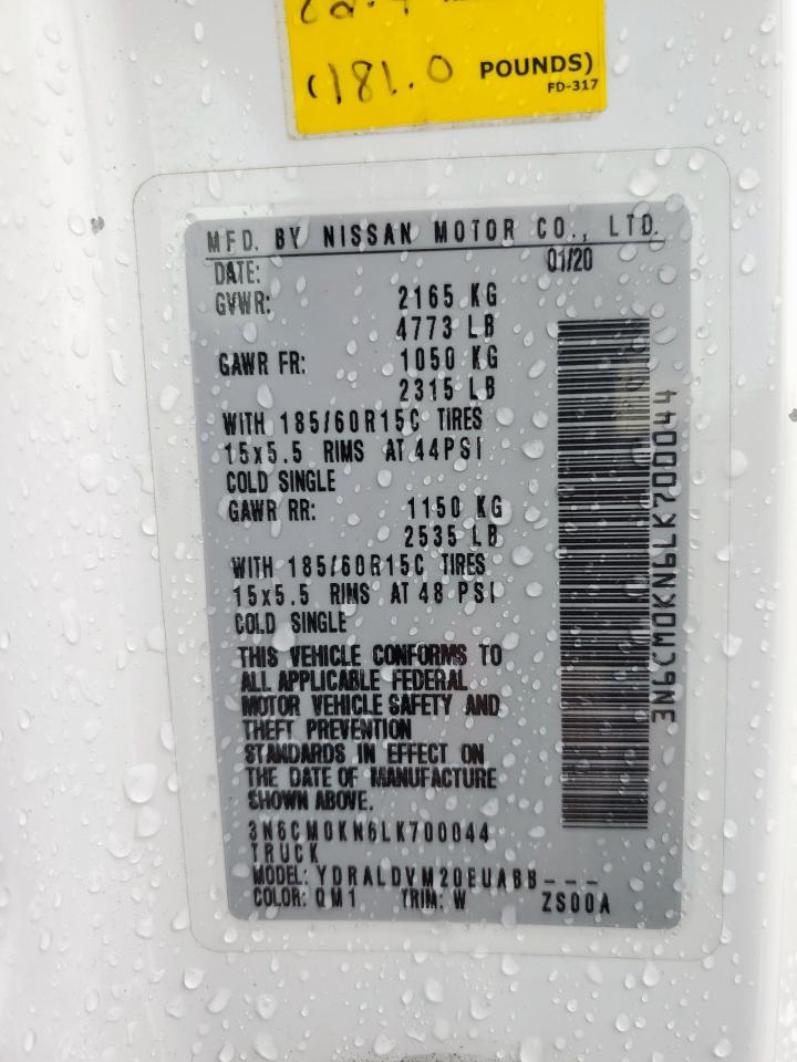 2020 Nissan Nv200 2.5S VIN: 3N6CM0KN6LK700044 Lot: 70045005