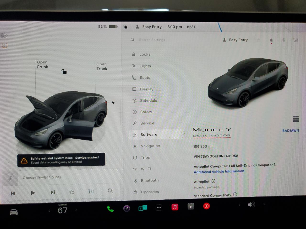 2022 Tesla Model Y VIN: 7SAYGDEF9NF401058 Lot: 68464565