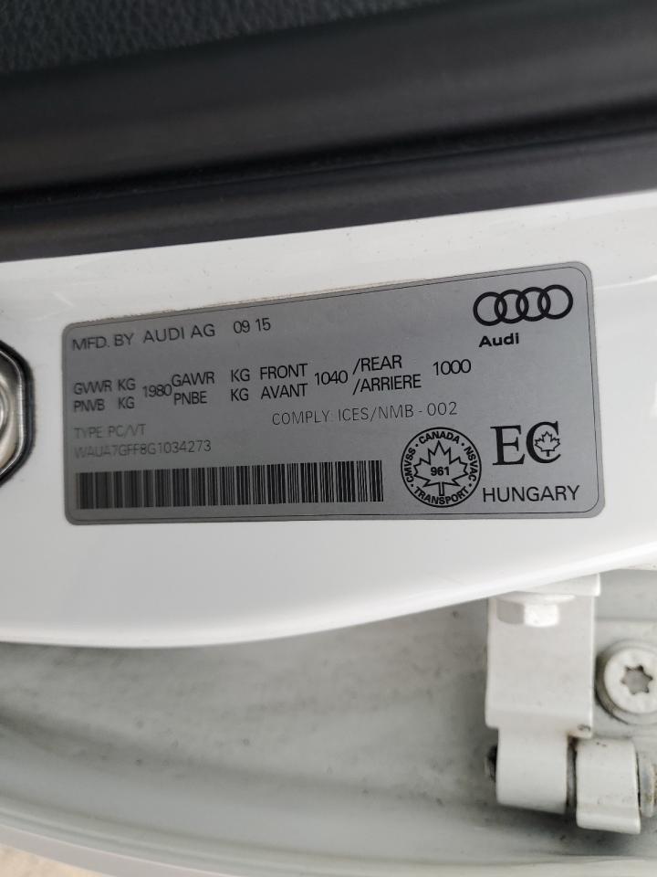 2016 Audi A3 Premium VIN: WAUA7GFF8G1034273 Lot: 65072815