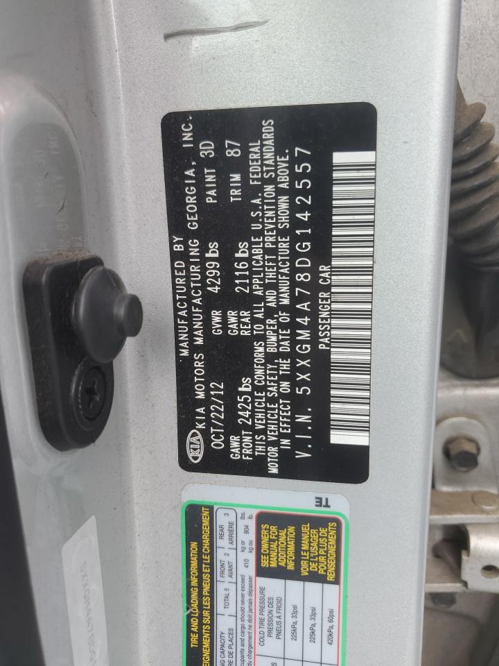 2013 Kia Optima Lx VIN: 5XXGM4A78DG142557 Lot: 66106425